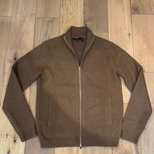 Theory ribbed Wool zip up sweater